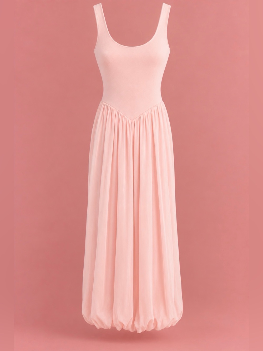 Zara MIDI DRESS Light Blush Layered Chiffon Top SZ S MILLENNIAL PINK VERY FEM!!!